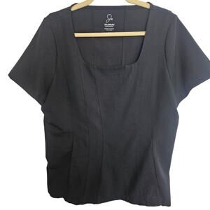 Jaanuu Womens Black Scrubs 2Pc Set Size L/LP Nurse Uniform Hospital Clinic Work